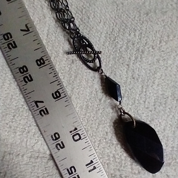 Black pendant chain necklace gothic toggle - Picture 2 of 5